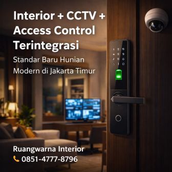 Interior modern dengan CCTV dan access control terintegrasi di Jakarta Timur