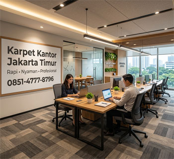 jasa karpet kantor jakarta timur dengan karpet tile modern dan pemasangan rapi