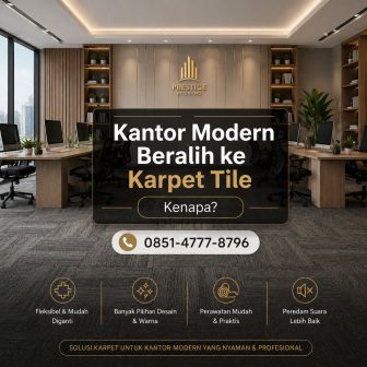 Karpet tile untuk kantor modern dengan desain interior profesional