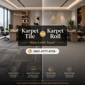 Perbandingan karpet tile vs karpet roll untuk interior kantor modern