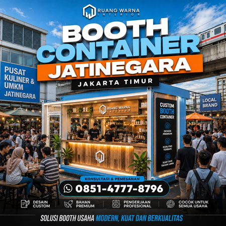 Booth Container Jatinegara Jakarta Timur modern custom untuk branding usaha dan event oleh Ruang Warna Interior