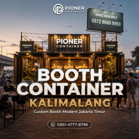 Booth container modern Kalimalang Jakarta Timur untuk kebutuhan branding dan exhibition outdoor