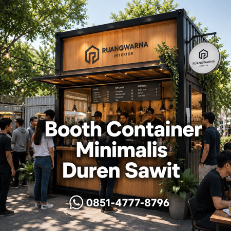 Booth container minimalis Duren Sawit untuk coffee shop dan tenant kuliner modern