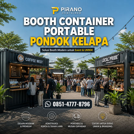 Booth container portable modern Pondok Kelapa Jakarta Timur untuk event UMKM dan brand activation