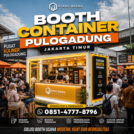 Booth Container Pulogadung Jakarta Timur modern custom untuk branding UMKM dan event oleh Ruang Warna Interior
