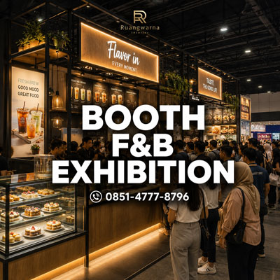Booth F&B exhibition modern dan profesional untuk event kuliner dan franchise oleh Ruangwarna Interior