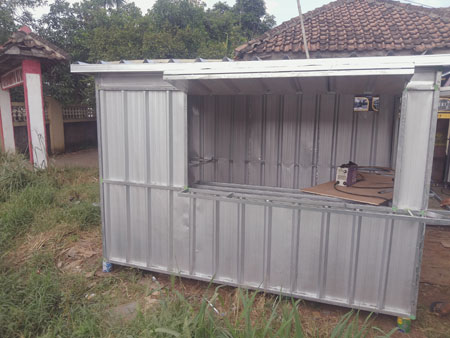 Booth jualan aluminium bukaan lebar custom