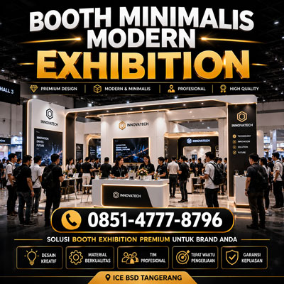 Booth Minimalis Modern Exhibition untuk Event dan Branding Premium di Tangerang