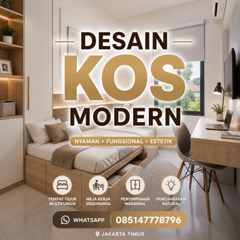 Desain interior kos Jakarta Timur modern minimalis