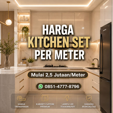 Harga kitchen set per meter minimalis modern Jabodetabek