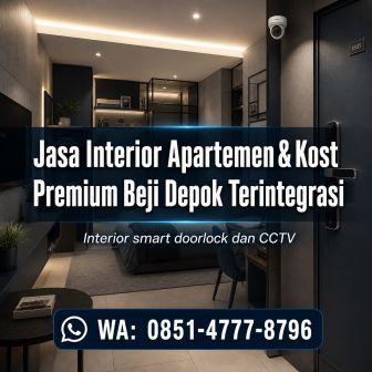 Interior apartemen premium Beji Depok dengan smart doorlock dan CCTV