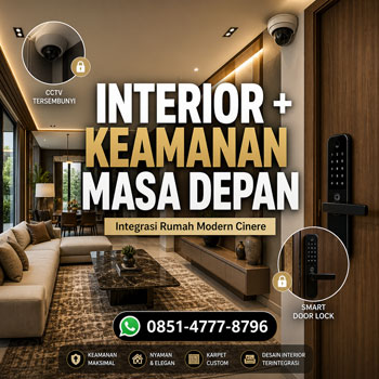 Interior rumah modern cinere dengan sistem keamanan terintegrasi