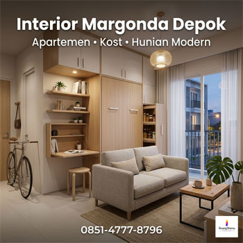 Interior apartemen modern minimalis di Margonda Depok dengan desain efisien