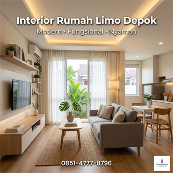 Interior rumah minimalis modern di Limo Depok dekat Jakarta Selatan