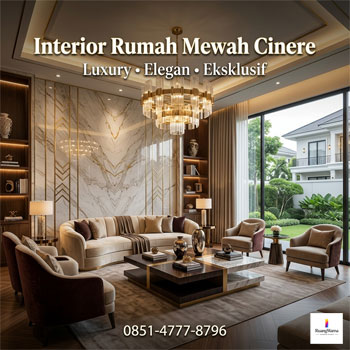 Interior rumah mewah Cinere Depok dengan desain luxury modern elegan