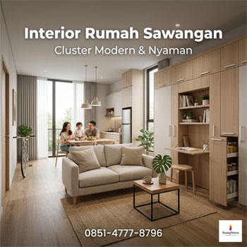 Interior rumah cluster modern minimalis di Sawangan Depok