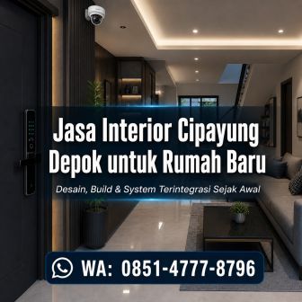 Interior rumah baru Cipayung Depok dengan CCTV dan smart doorlock