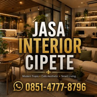 Jasa interior Cipete modern tropis coffee shop aesthetic Jakarta Selatan