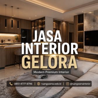 Jasa interior Gelora Jakarta Pusat modern premium untuk apartemen rumah dan area komersial oleh Ruangwarna Interior