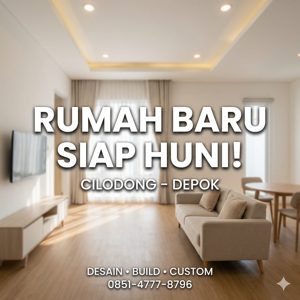 Desain interior rumah baru Cilodong Depok minimalis modern yang siap huni dan nyaman untuk keluarga