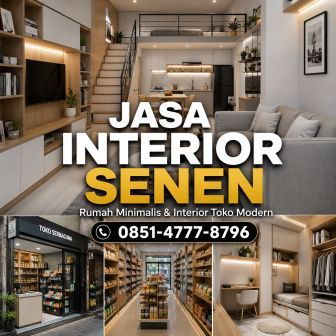 Jasa interior Senen Jakarta Pusat untuk rumah kecil minimalis toko modern dan custom lemari hemat ruang.