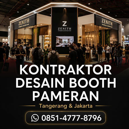 Jasa kontraktor desain booth pameran Tangerang dan Jakarta modern premium untuk exhibition dan event di ICE BSD