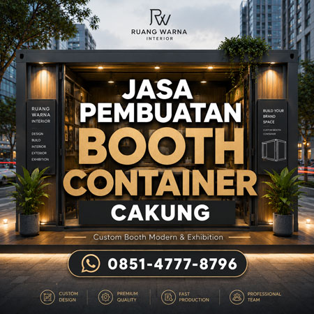 Jasa Pembuatan Booth Container Cakung Jakarta Timur custom modern oleh Ruang Warna Interior