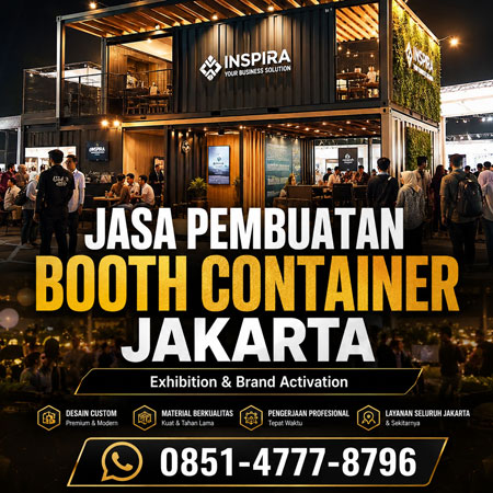 Jasa pembuatan booth container Jakarta untuk exhibition dan brand activation modern