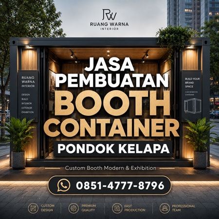 Jasa Pembuatan Booth Container Pondok Kelapa Jakarta Timur custom modern oleh Ruang Warna Interior