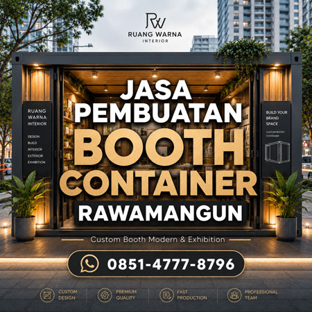 Jasa Pembuatan Booth Container Rawamangun Jakarta Timur custom modern oleh Ruang Warna Interior