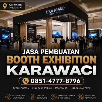 Jasa pembuatan booth exhibition Karawaci custom profesional untuk corporate event dan seminar perusahaan Tangerang