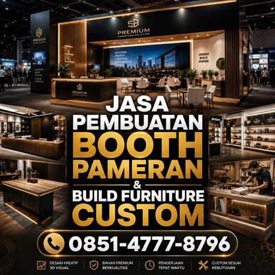 Jasa pembuatan booth pameran dan build furniture custom profesional modern