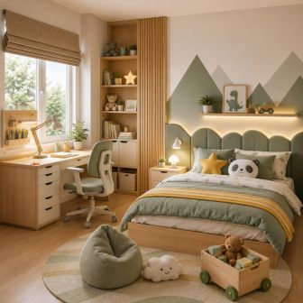 Kamar Anak dengan Meja Belajar