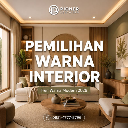 Desain interior modern dengan warna earthy warm dan natural tone tahun 2026