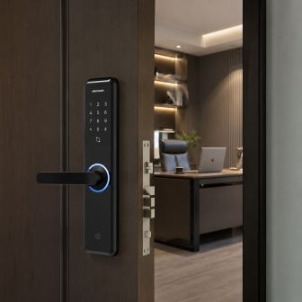 Smart Door Lock Pintu Kayu Modern Hikvision