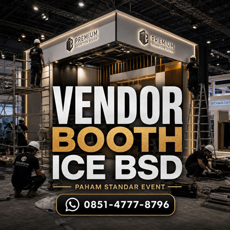 Vendor booth yang paham standar event ICE BSD untuk exhibition modern dan build booth profesional