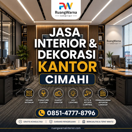 Jasa Interior dan Dekorasi Kantor Cimahi Modern Minimalis Premium RuangWarna Interior