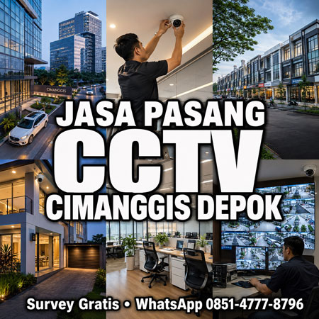 Jasa Pasang CCTV Cimanggis Depok profesional untuk rumah, kantor, gudang, ruko dan bangunan komersial dengan instalasi rapi bergaransi.